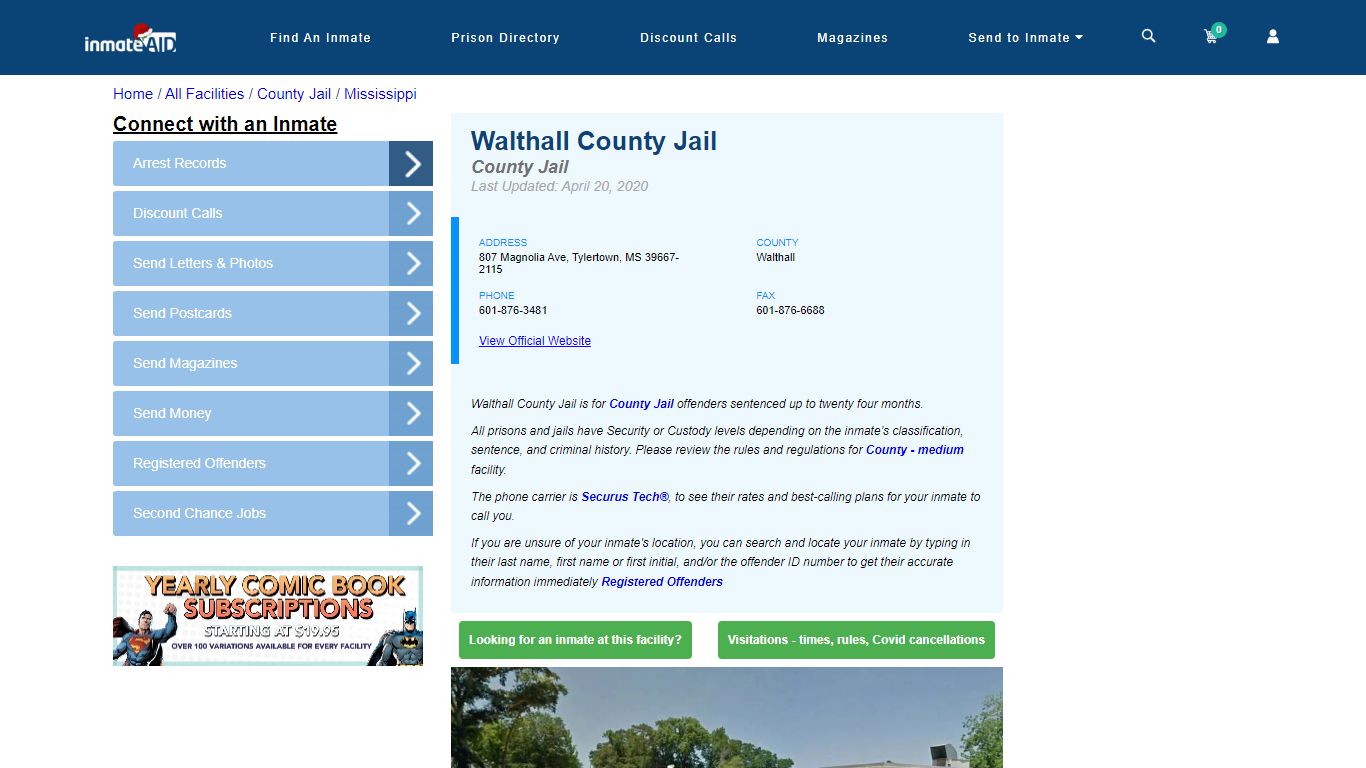 Walthall County Jail - Inmate Locator - Tylertown, MS